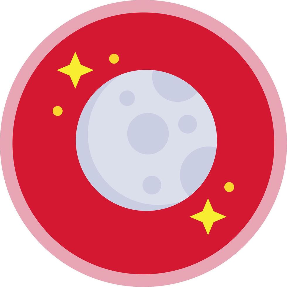 Moon Flat Multi Circle Icon vector