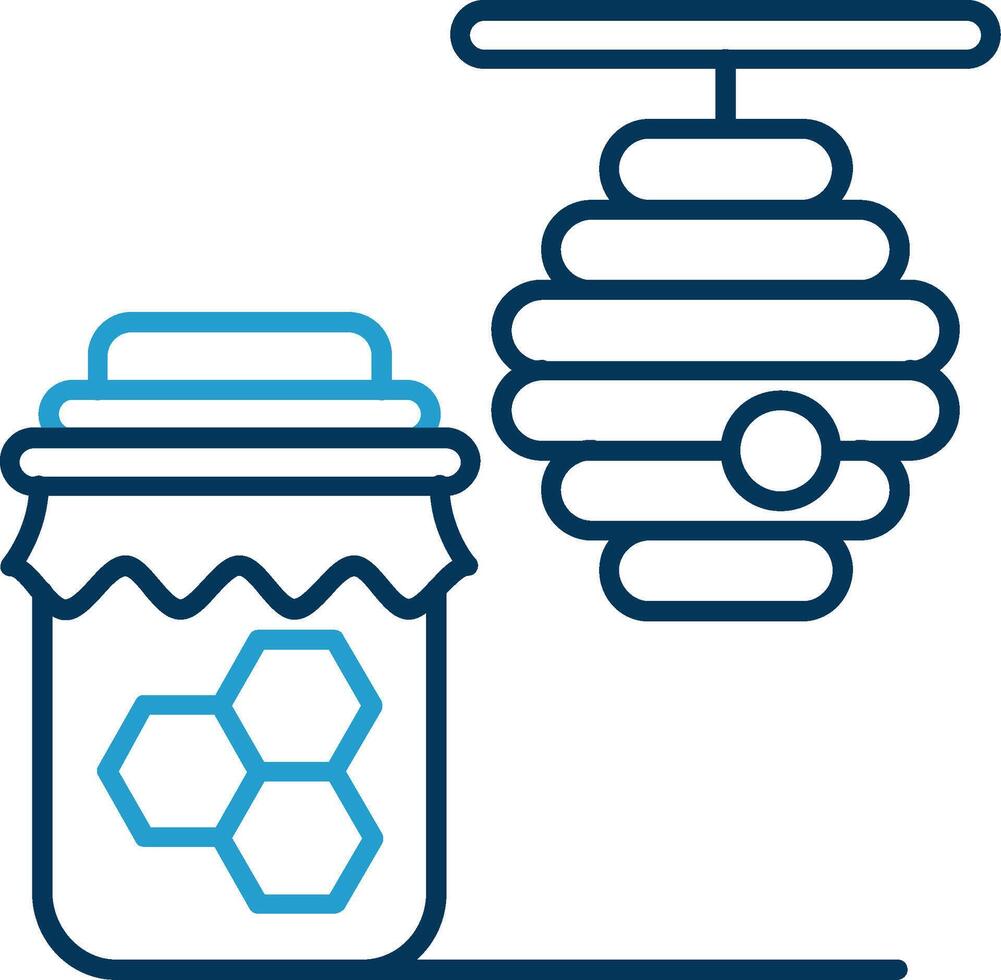 Honey Line Blue Two Color Icon vector