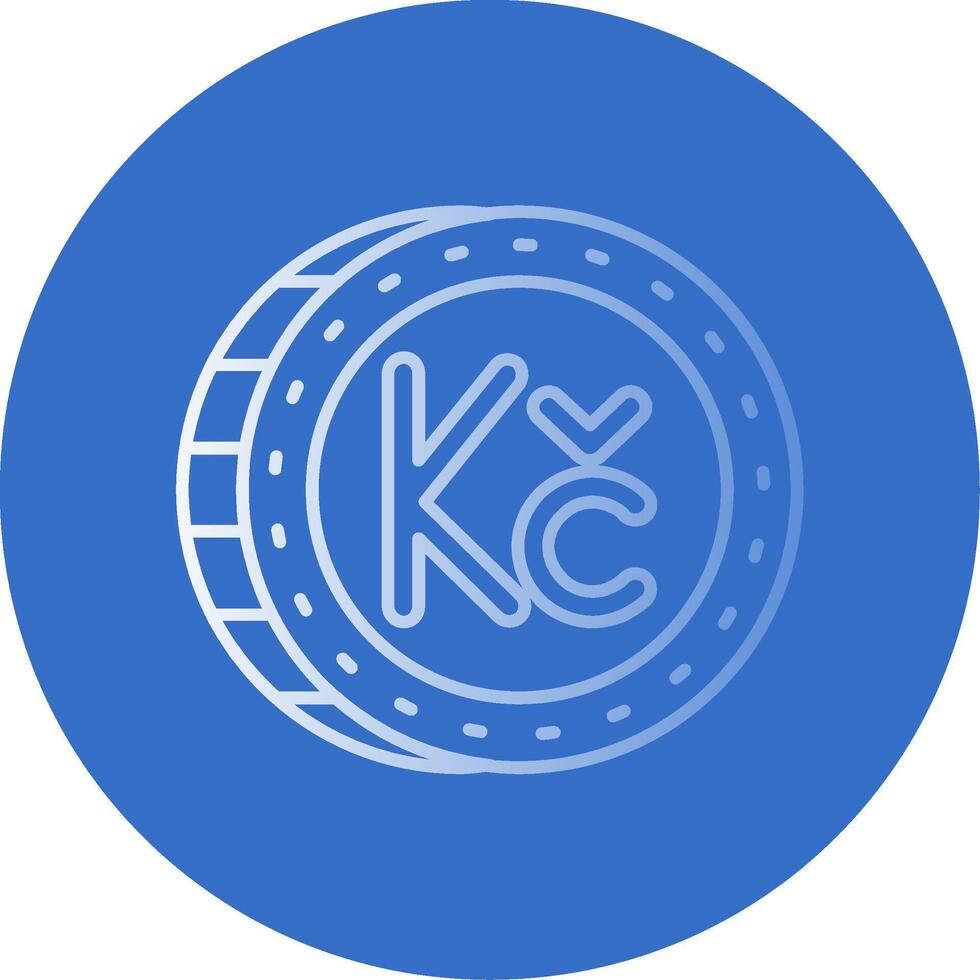 Koruna Gradient Line Circle Icon vector