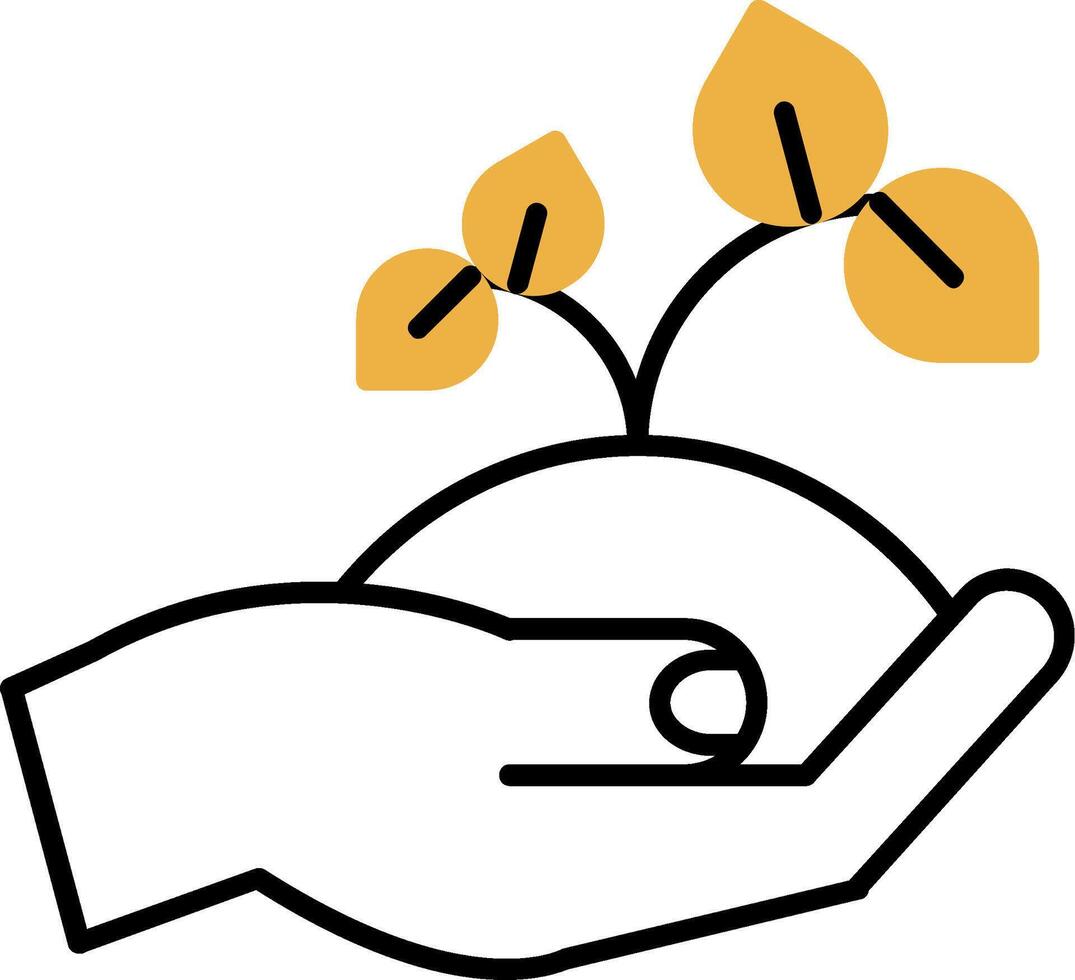 Sprout Skined Filled Icon vector