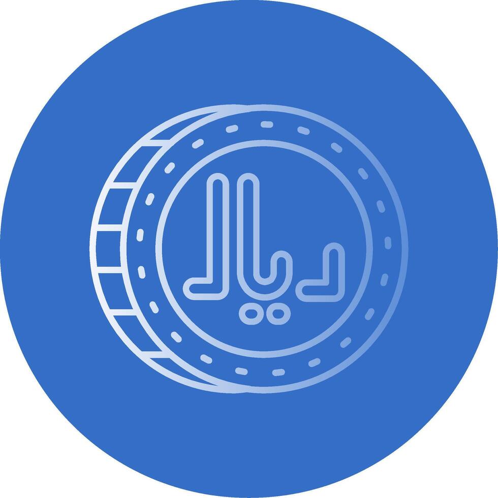 Riyal Gradient Line Circle Icon vector