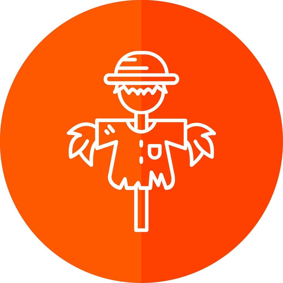 Scarecrow Line Red Circle Icon vector
