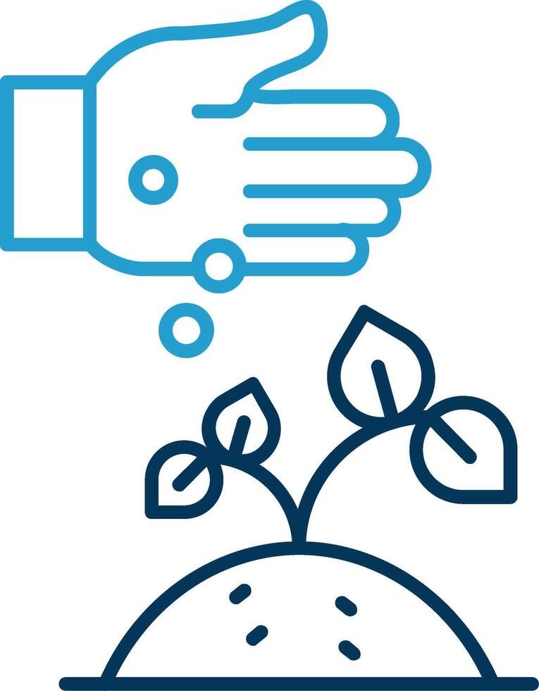 Seeding Line Blue Two Color Icon vector
