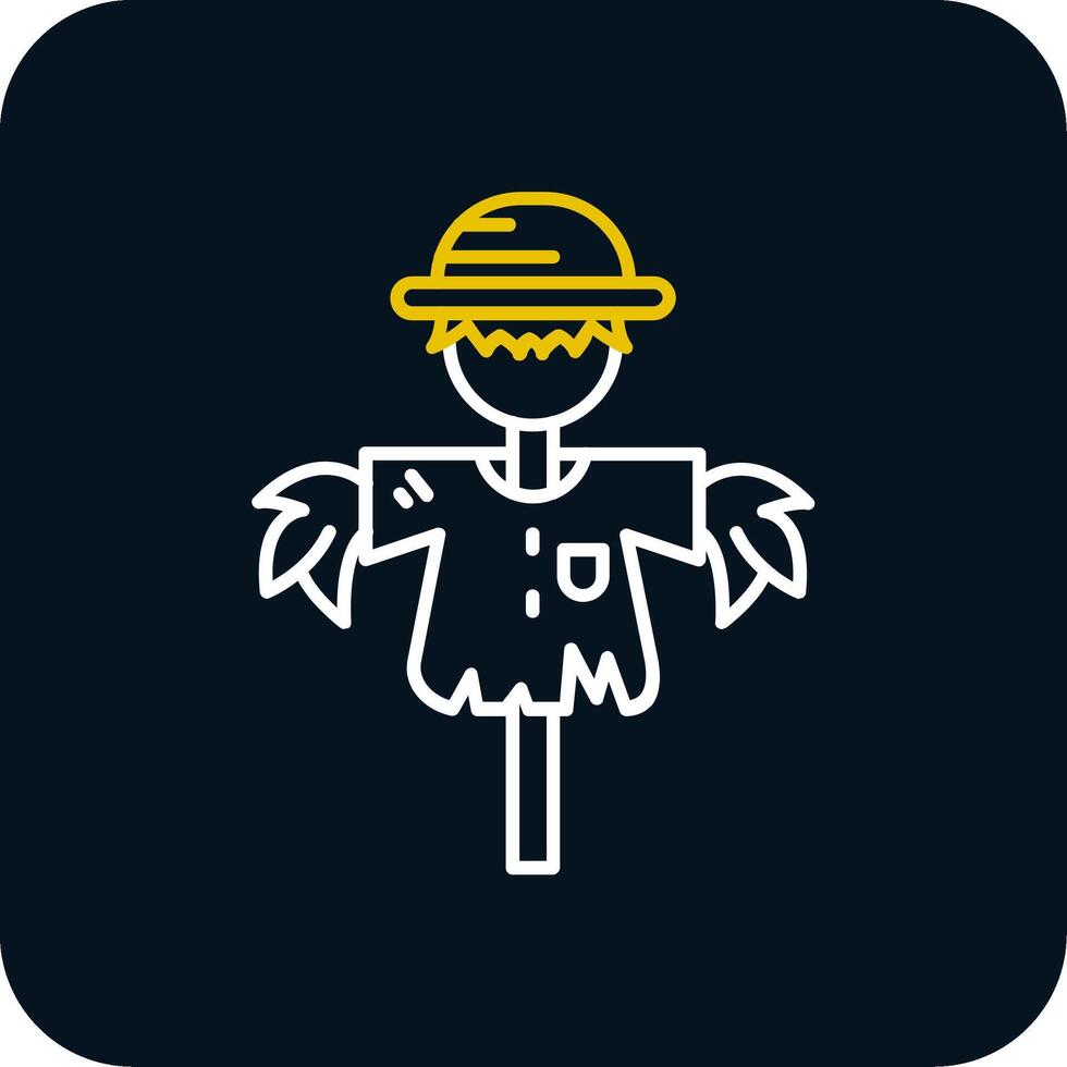 Scarecrow Line Yellow White Icon vector