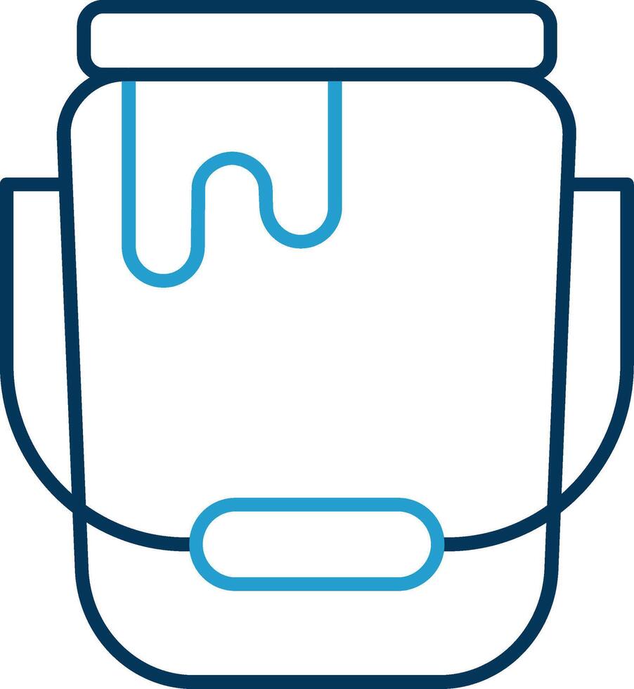 Bucket Line Blue Two Color Icon vector