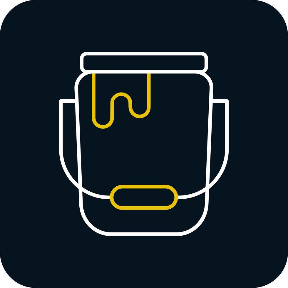 Bucket Line Yellow White Icon vector