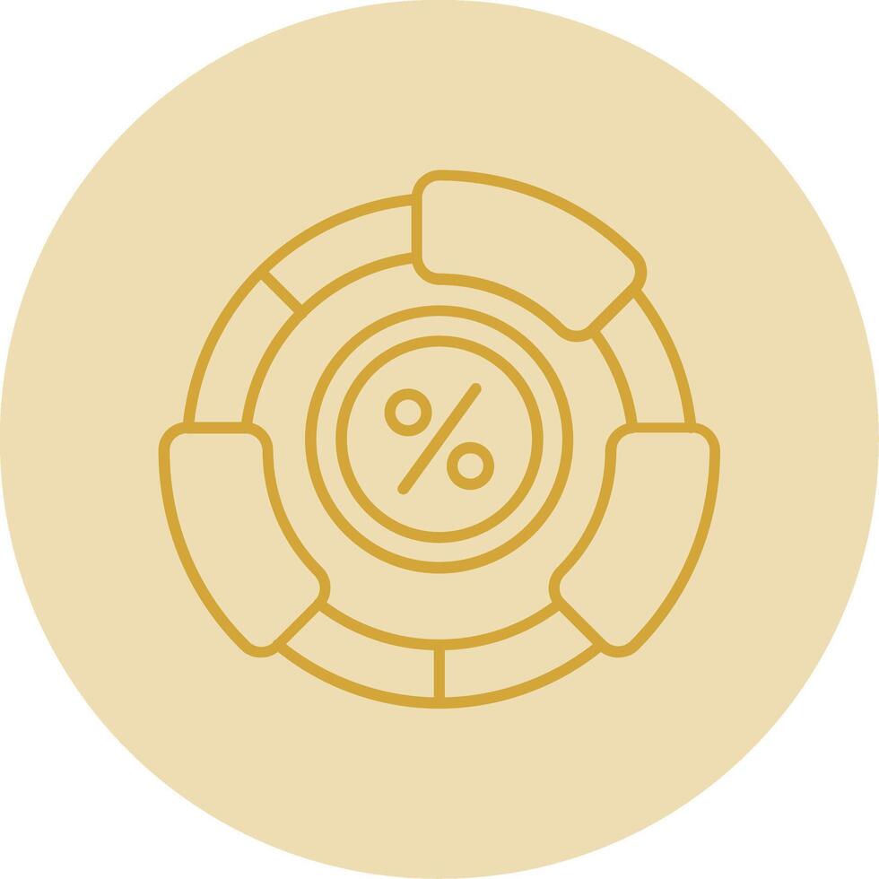 Ratio Line Yellow Circle Icon vector