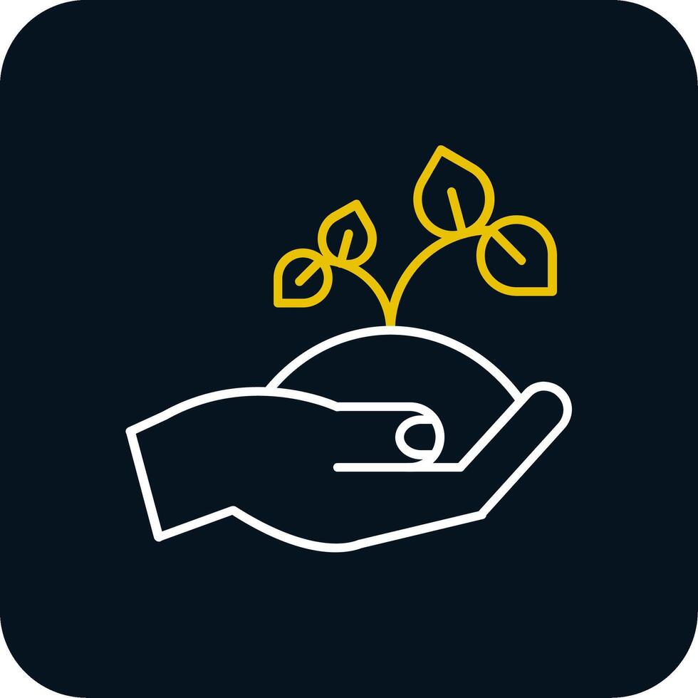 Sprout Line Yellow White Icon vector