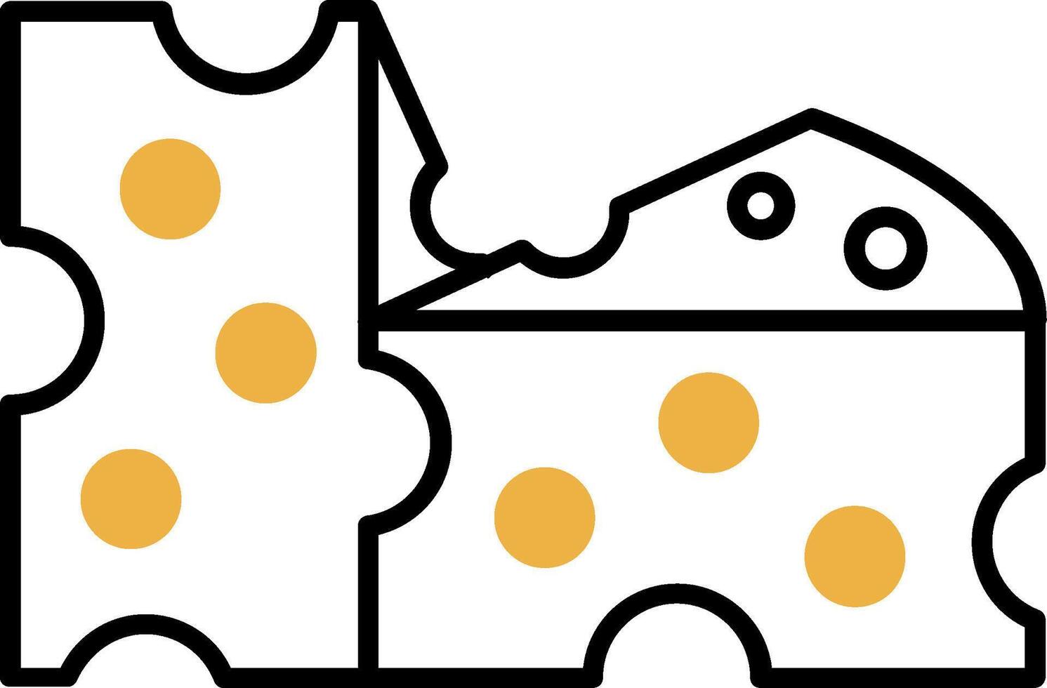 Chesse Skined Filled Icon vector