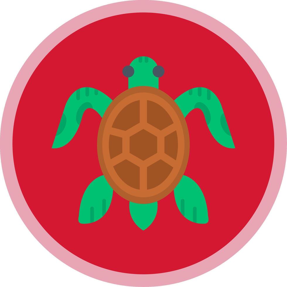 Tortuga plano multi circulo icono vector