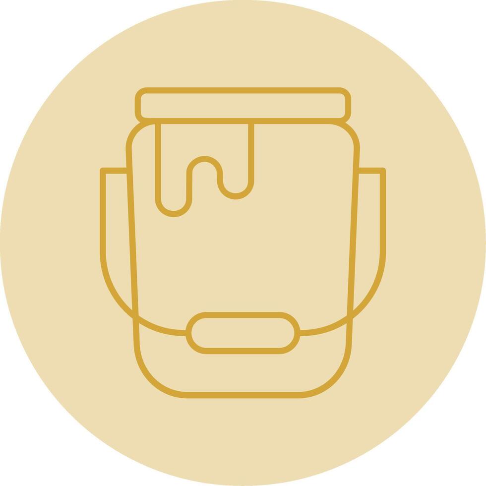 Bucket Line Yellow Circle Icon vector