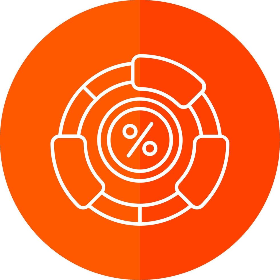 Ratio Line Red Circle Icon vector