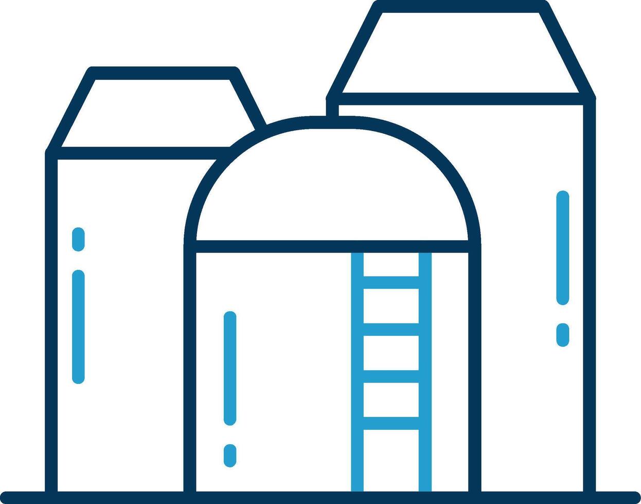 Silo Line Blue Two Color Icon vector