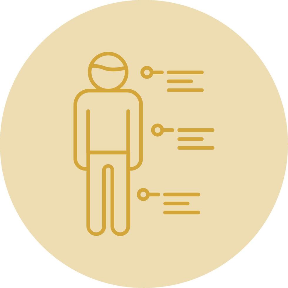Person Line Yellow Circle Icon vector