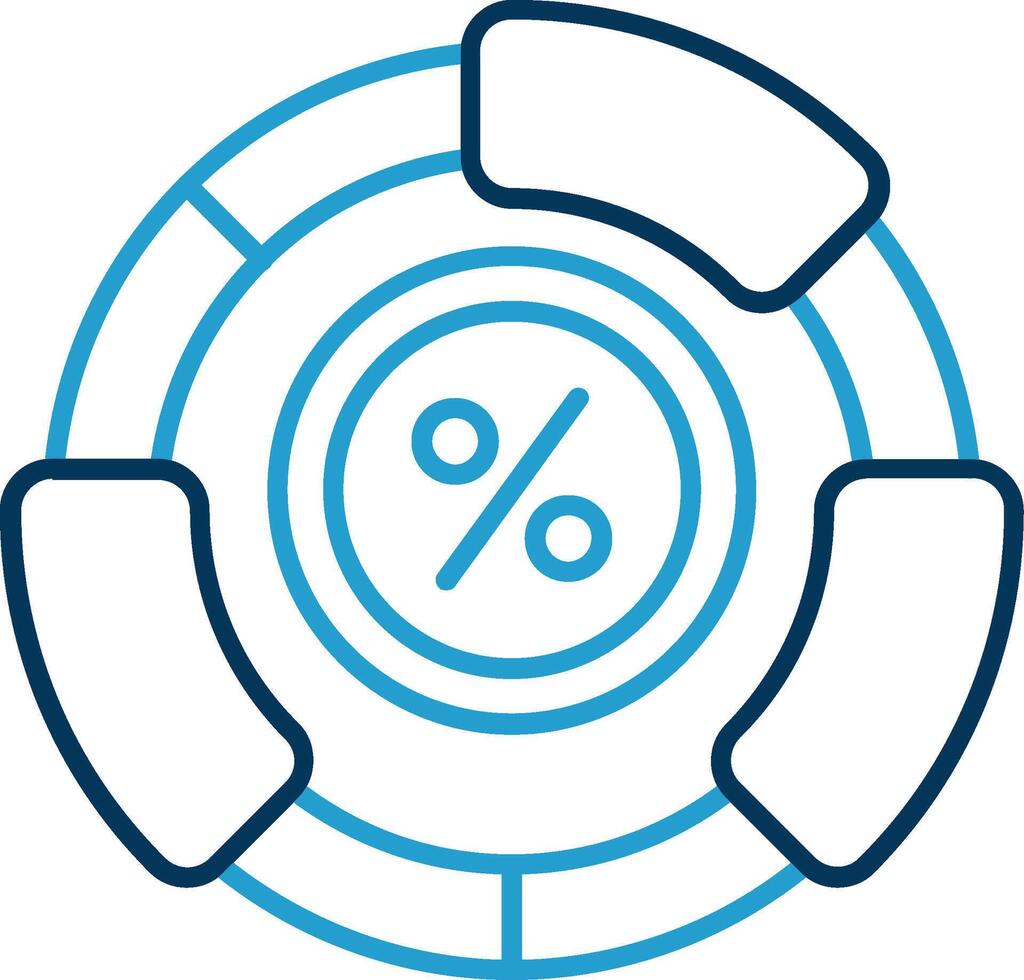 Ratio Line Blue Two Color Icon vector