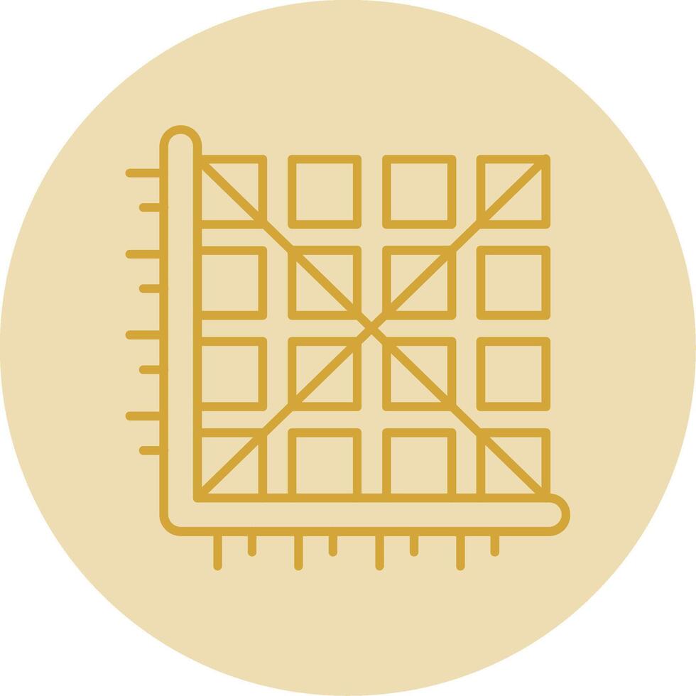 Matrix Line Yellow Circle Icon vector