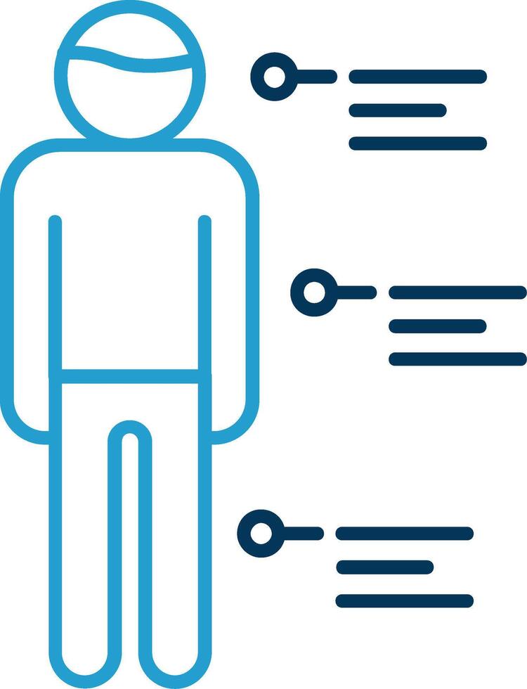 Person Line Blue Two Color Icon vector