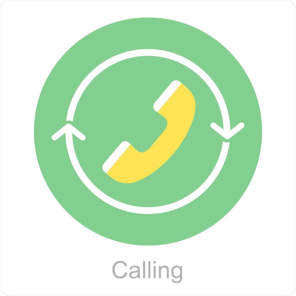 Calling and call icon concept vector