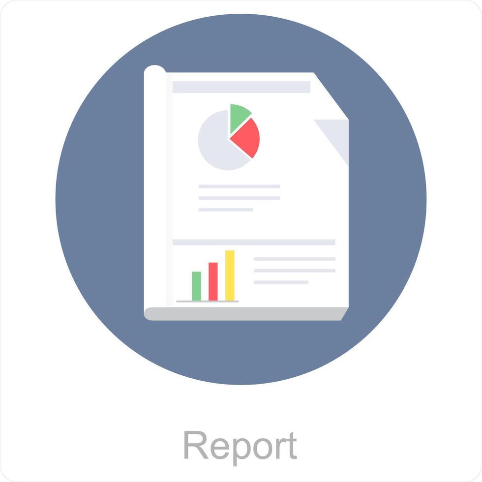 Report and graph icon concept vector