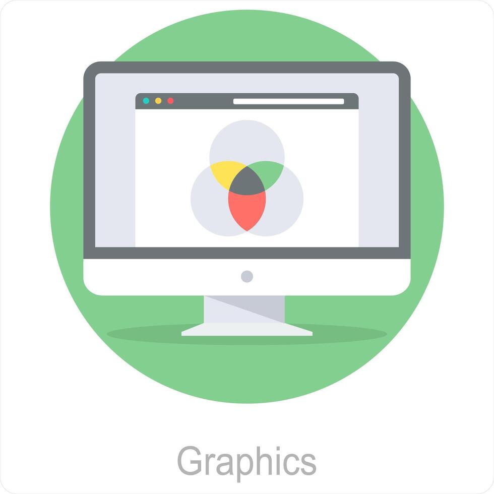 Graphics and online icon concept vector