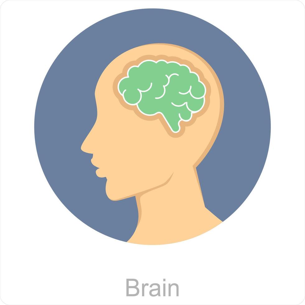 cerebro y mente icono concepto vector