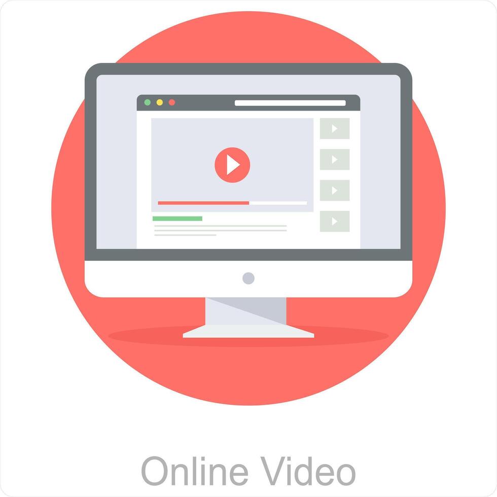 Online Video and online icon concept vector