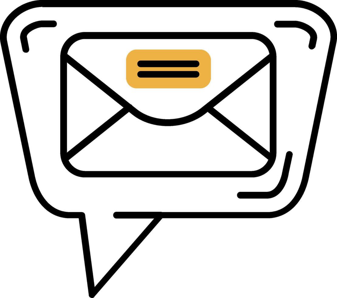 Mail Skined Filled Icon vector