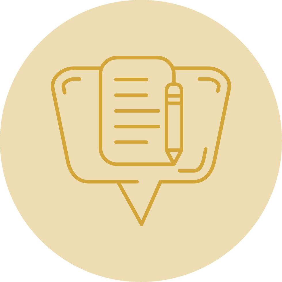 Edit Line Yellow Circle Icon vector