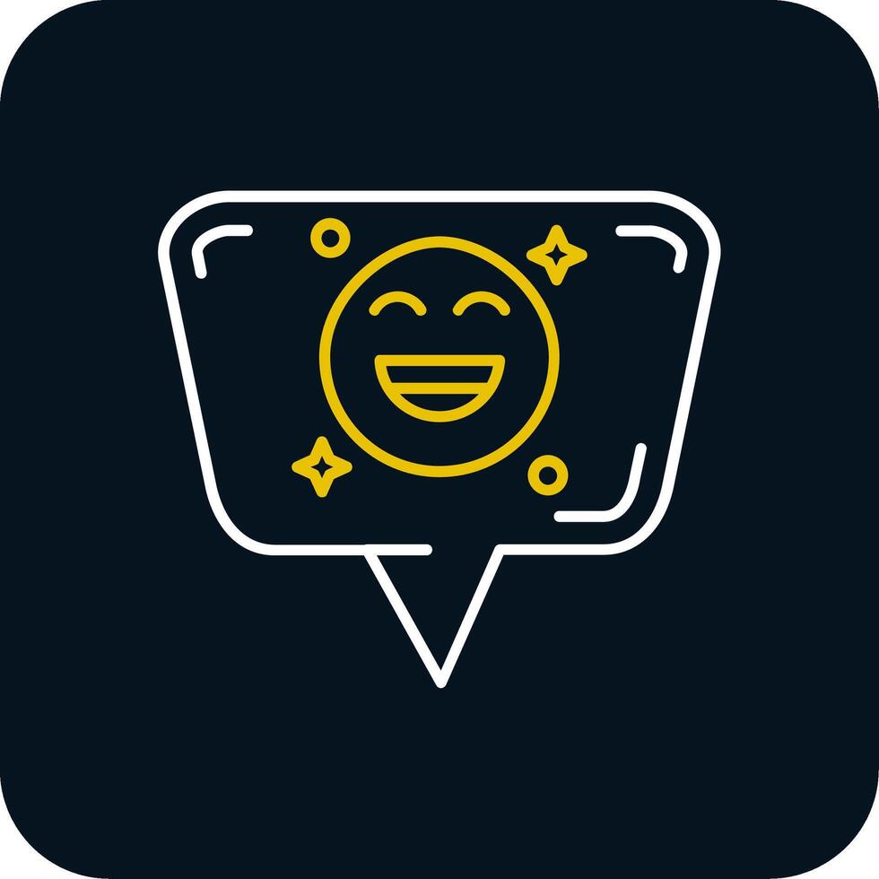 Emoji Line Yellow White Icon vector