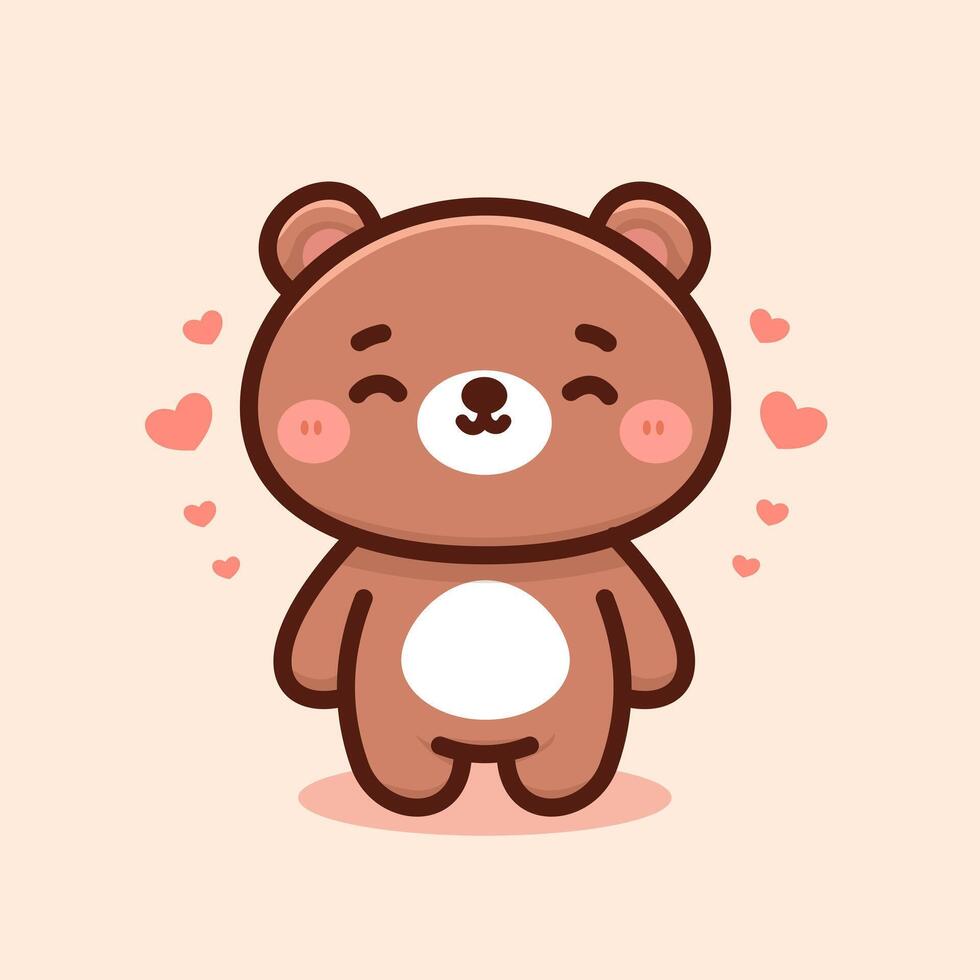 vector oso kawaii dibujos animados