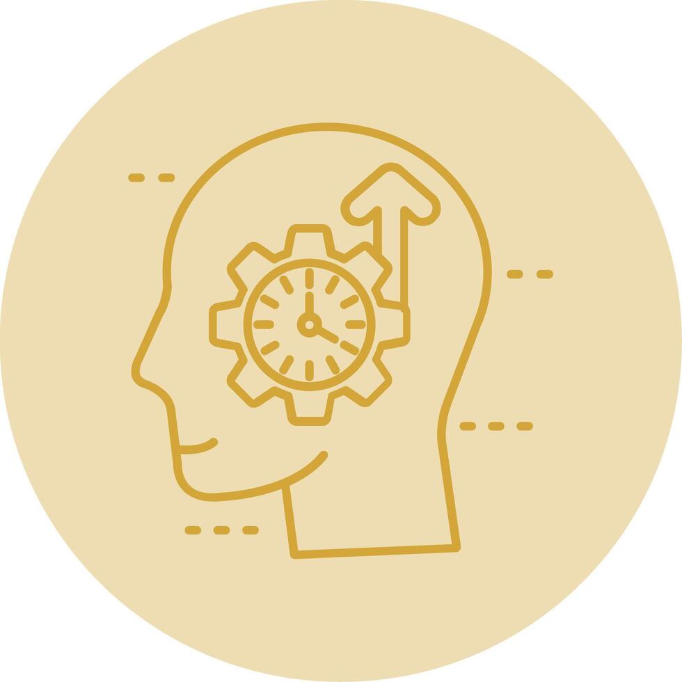 Productivity Line Yellow Circle Icon vector