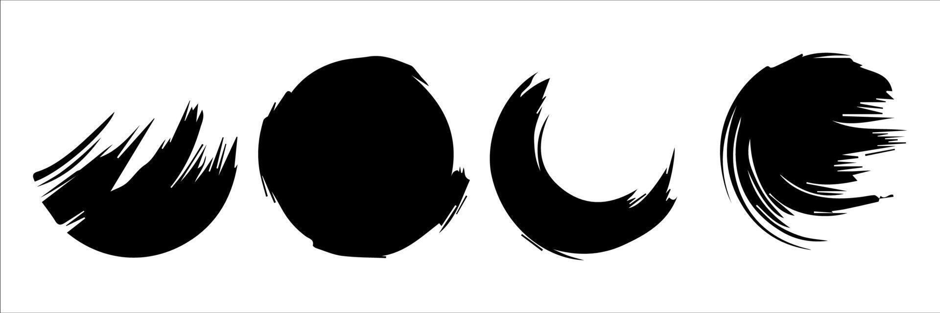 Vector set of grunge circle brush