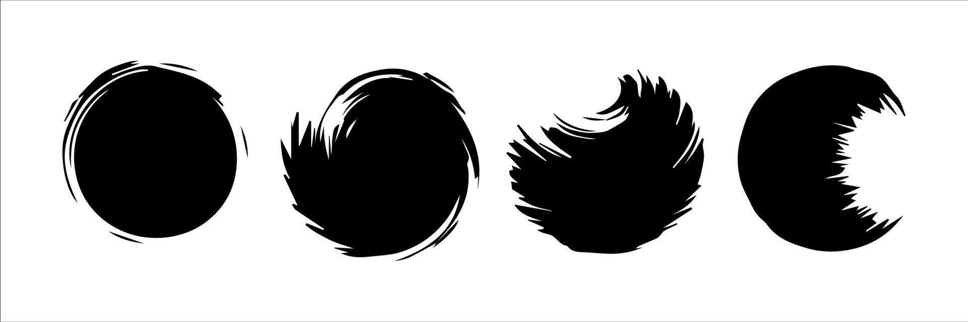 Vector set of grunge circle brush