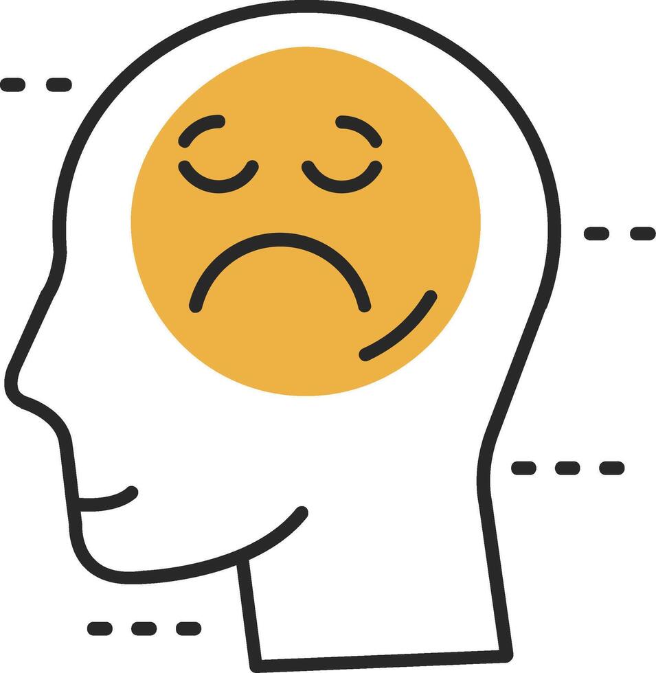 Sadness Skined Filled Icon vector