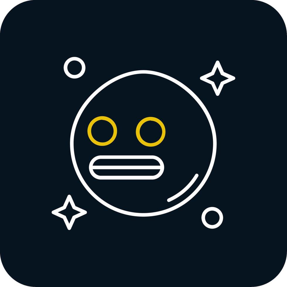 Shocked Line Yellow White Icon vector