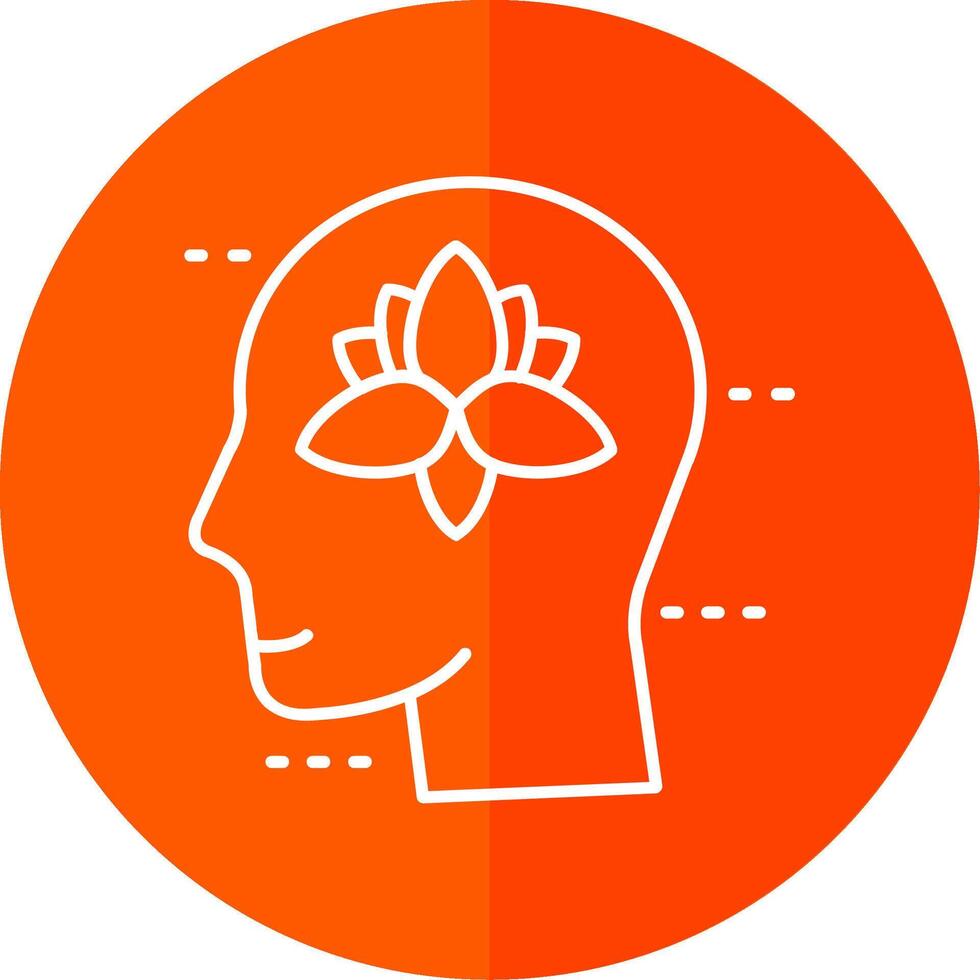 Meditation Line Red Circle Icon vector
