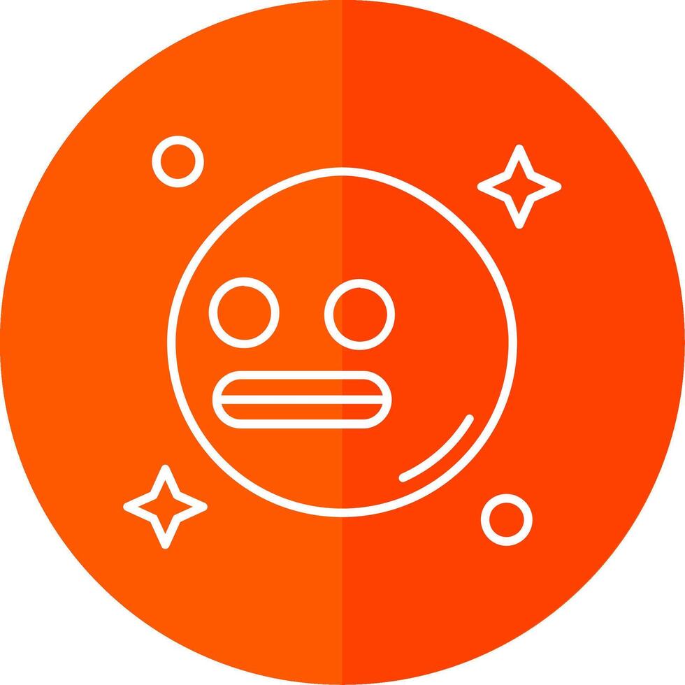 Shocked Line Red Circle Icon vector