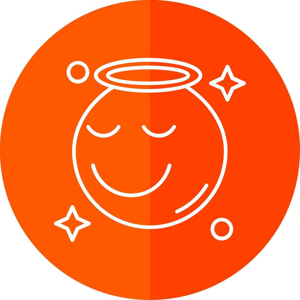 Angel Line Red Circle Icon vector