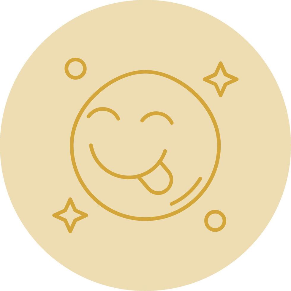 Tongue Line Yellow Circle Icon vector
