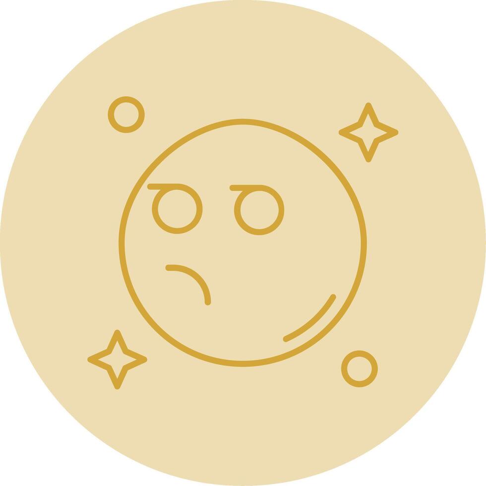 Suspicious Line Yellow Circle Icon vector