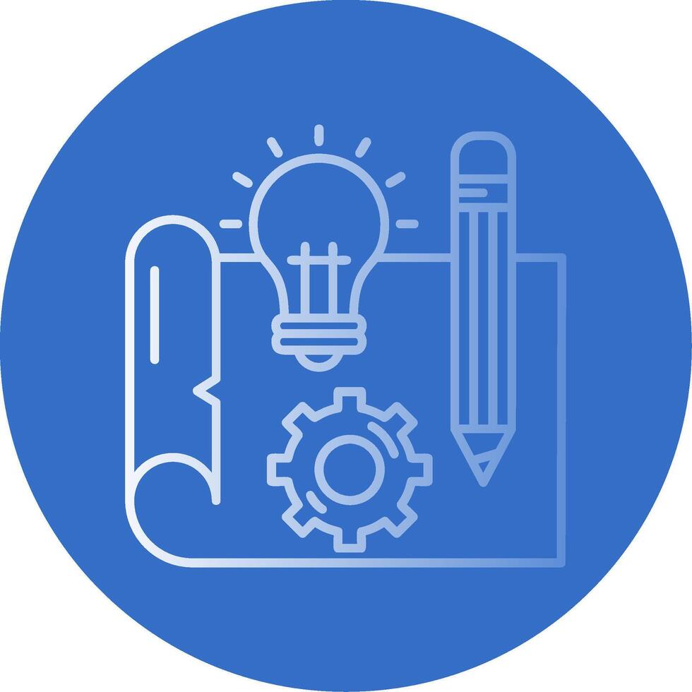 Blueprint Gradient Line Circle Icon vector