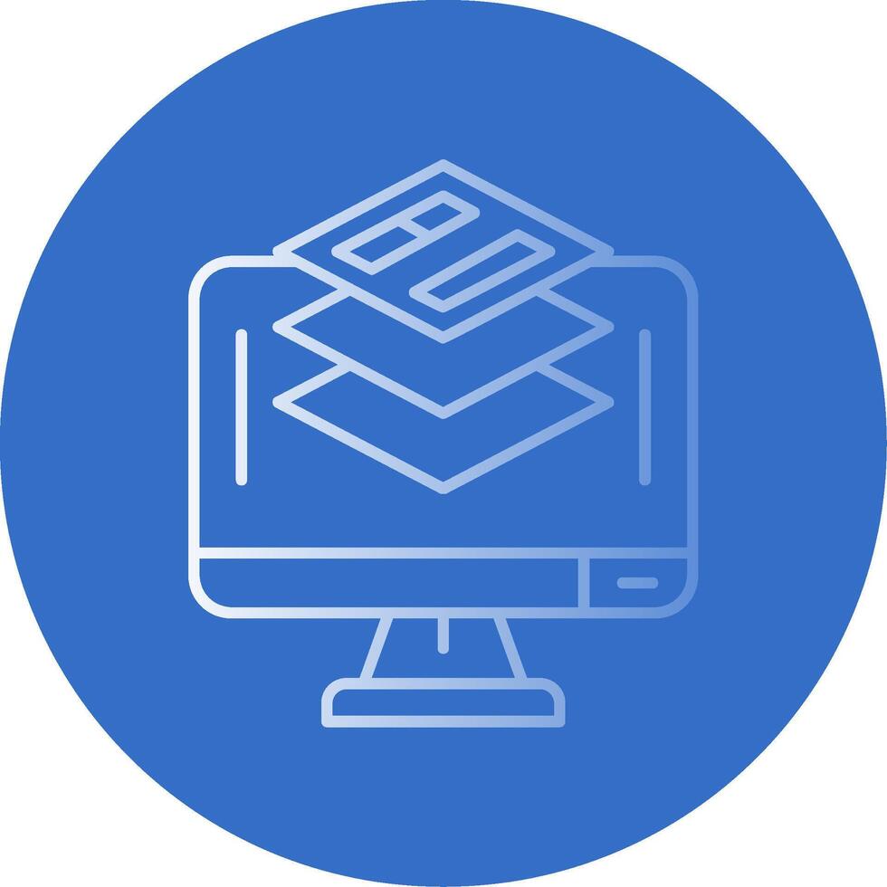 Layer Gradient Line Circle Icon vector