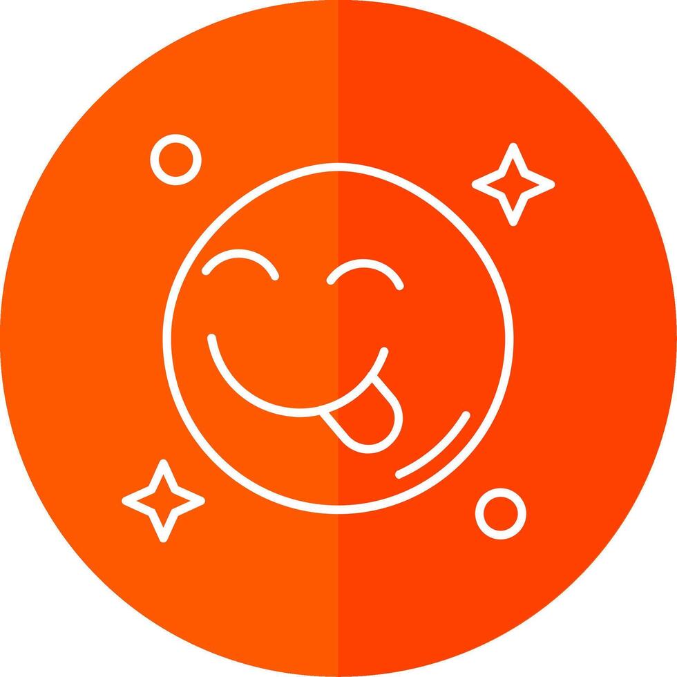 Tongue Line Red Circle Icon vector