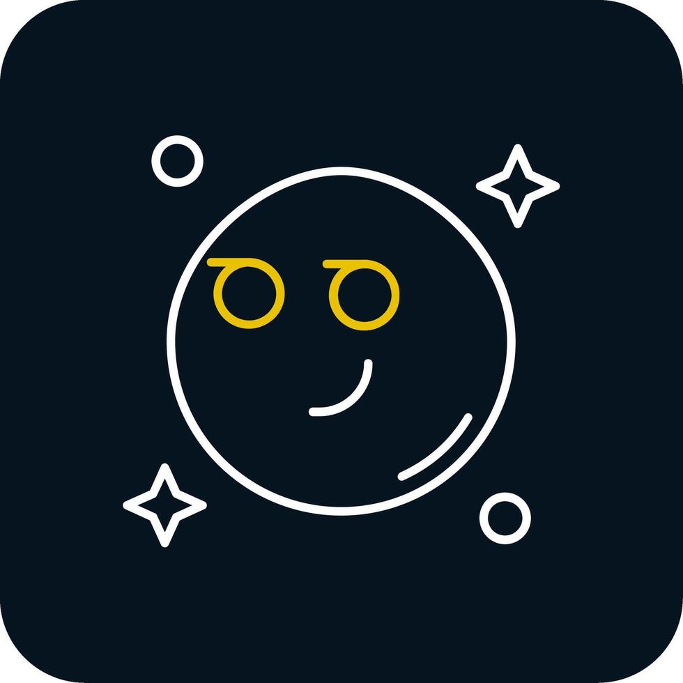 Smirking Line Yellow White Icon vector