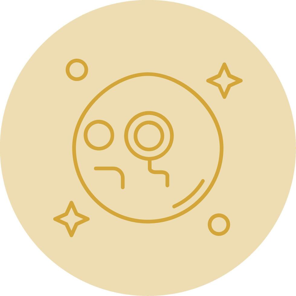 Monocle Line Yellow Circle Icon vector