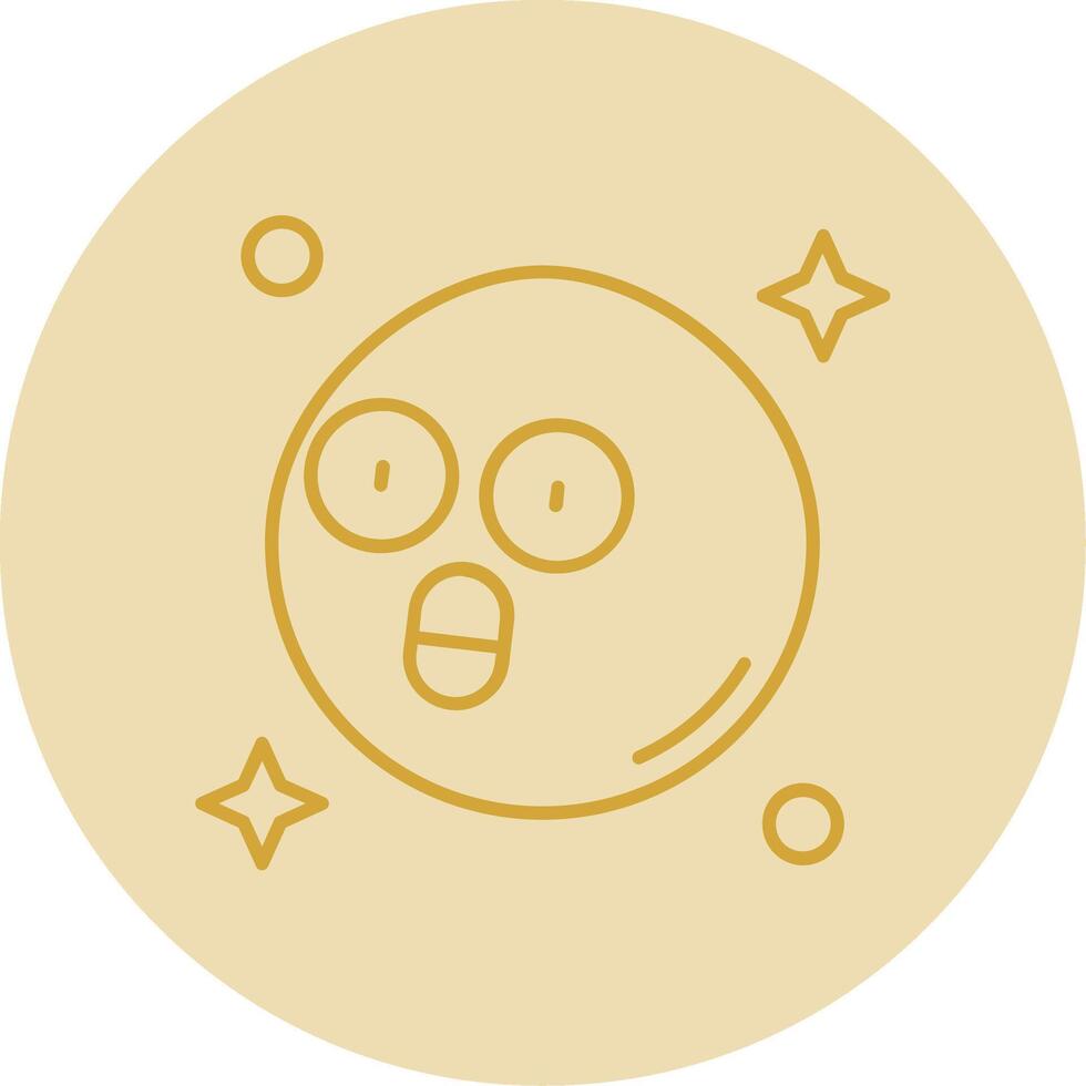 sorprendido línea amarillo circulo icono vector