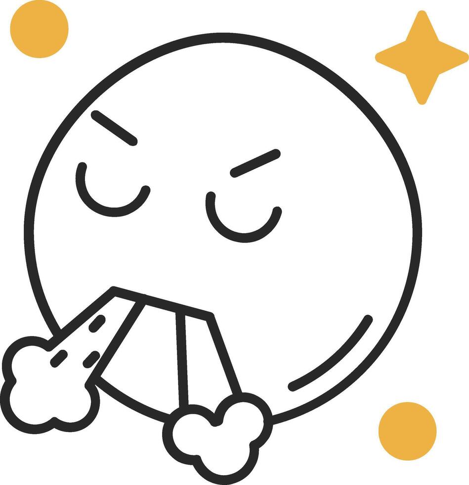 Angry Skined Filled Icon vector