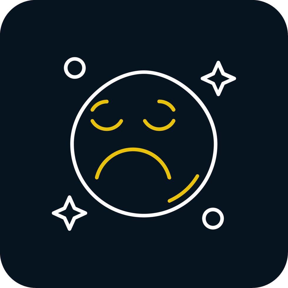 Sad Line Yellow White Icon vector