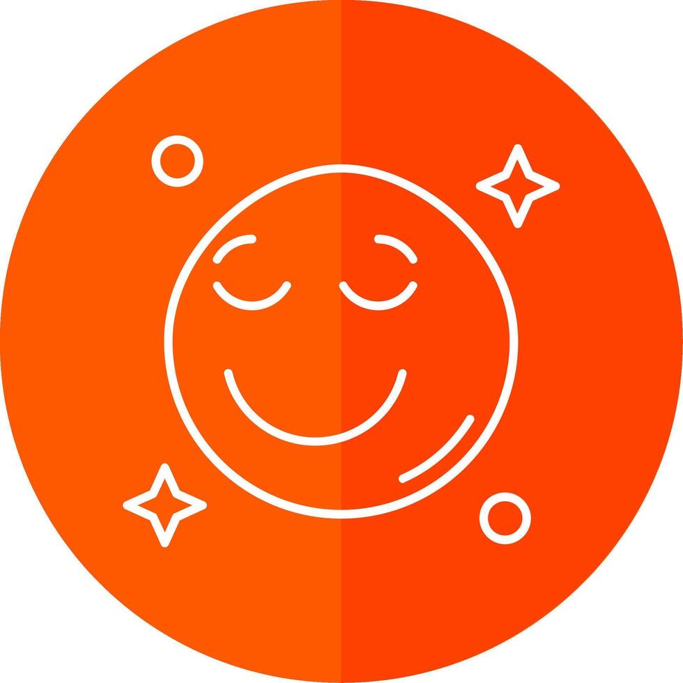 Relieved Line Red Circle Icon vector