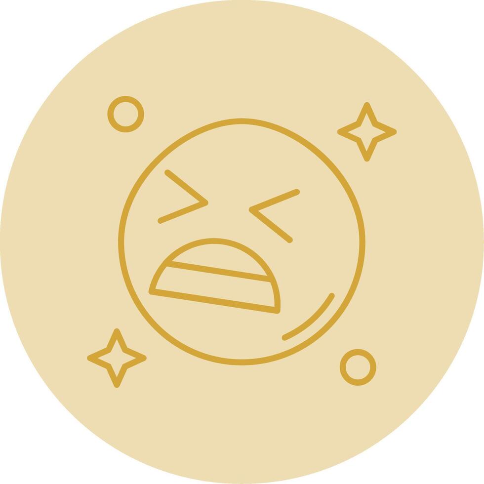 Anguish Line Yellow Circle Icon vector